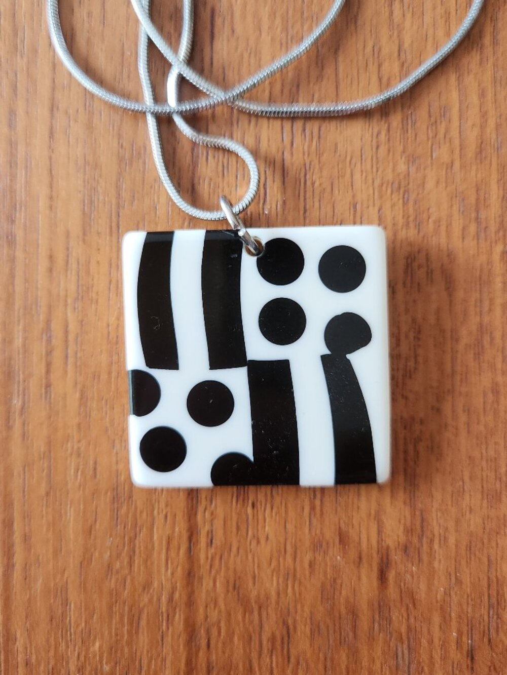 Vintage 1960s Mod Op Art Necklace Pendant